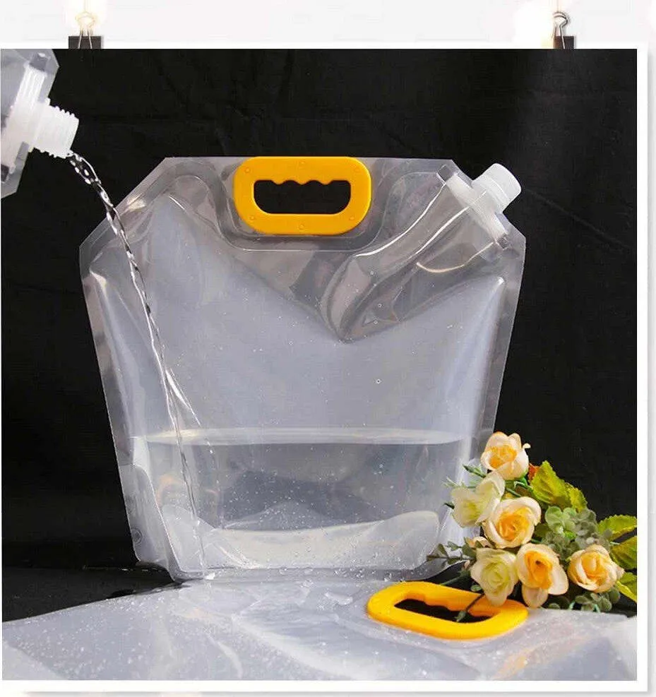 Set 2 Pz Taniche Pieghevoli Portatili Acqua Potabile 5l Borsa Contenitori Viaggi