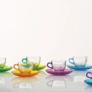 Set di 6 Tazze da Caffè Vetro dipinte mano Murano Style Venezia