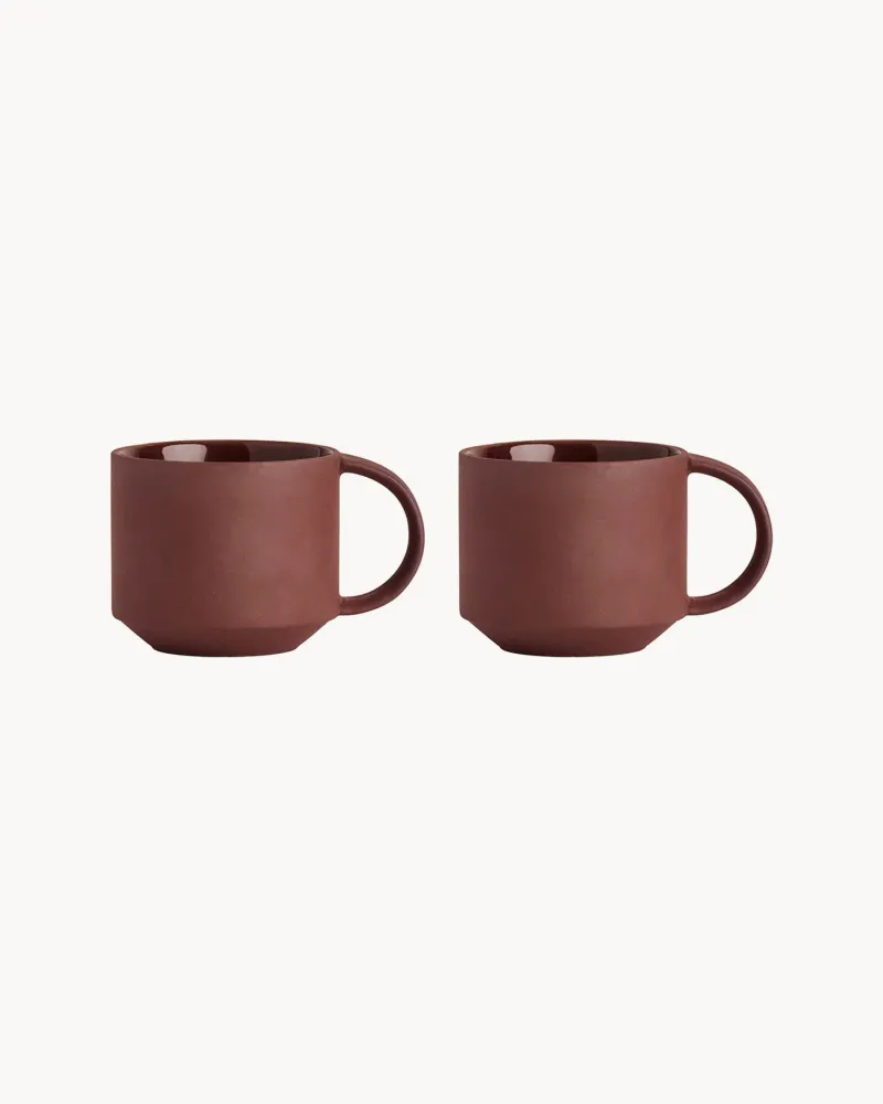 Set 2 tazze terracotta realizzate mano Yuka