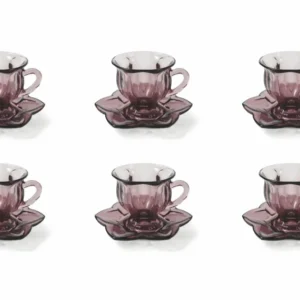 Set 6 Tazzine da Caffè Ø7x7 cm Vetro Villa d'Este Home Tivoli Glass Viola