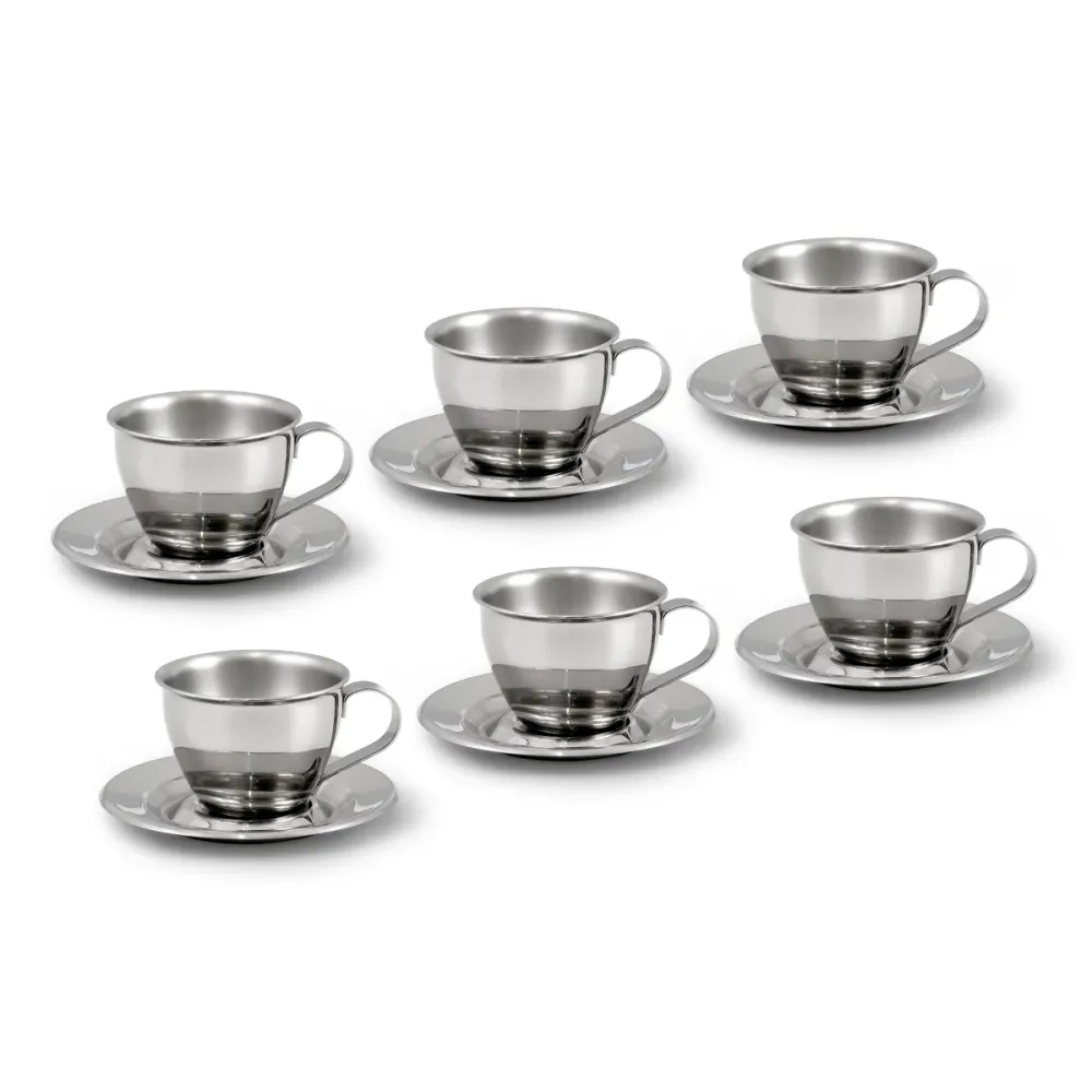 Set tazzine caffè acciaio inox 18/10 prodotte Italia