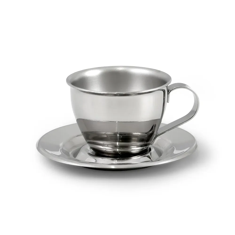 Set tazzine caffè acciaio inox 18/10 prodotte Italia
