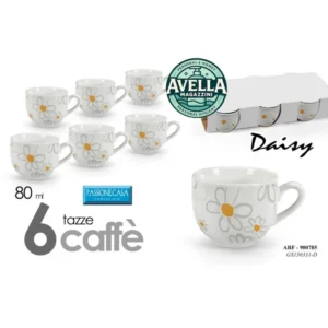Set 6 Tazzine da Caffè DAISY 80cc - Eleganti, Funzionali e Design Floreale
