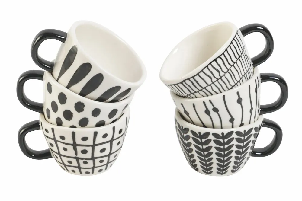 Set 6 Tazzine Caffè Gres 90 ml Villa d'Este Home Tivoli Masai Black