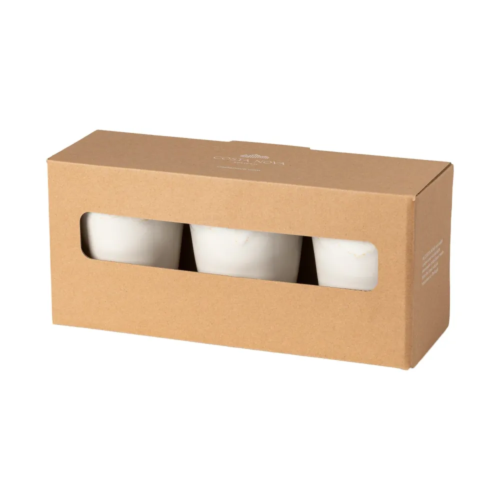 Set 3 tazzine da moka confezione regalo Grespresso 380ml bianche