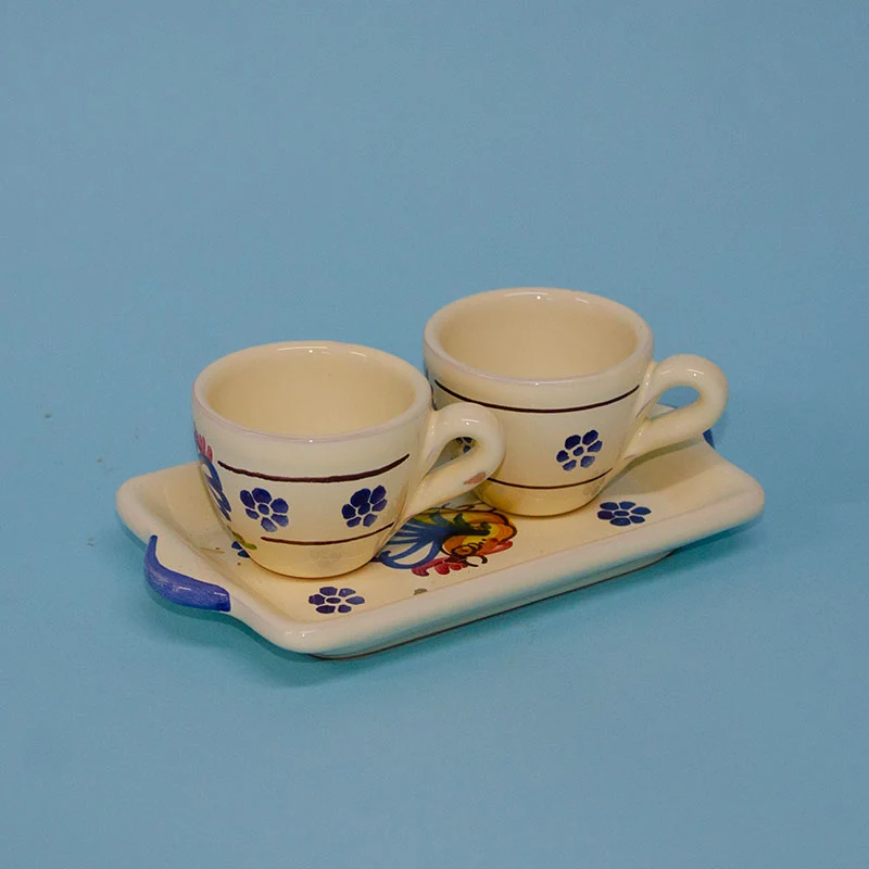 SET Tazzine e Piattino con Gallo