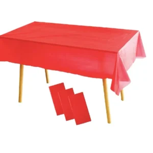 Set di 3 Tovaglia Plastificata Rossa Rettangolare Monouso Usa e Getta Party Natalizio 183 cm x 137 cm Decorazioni per la t...