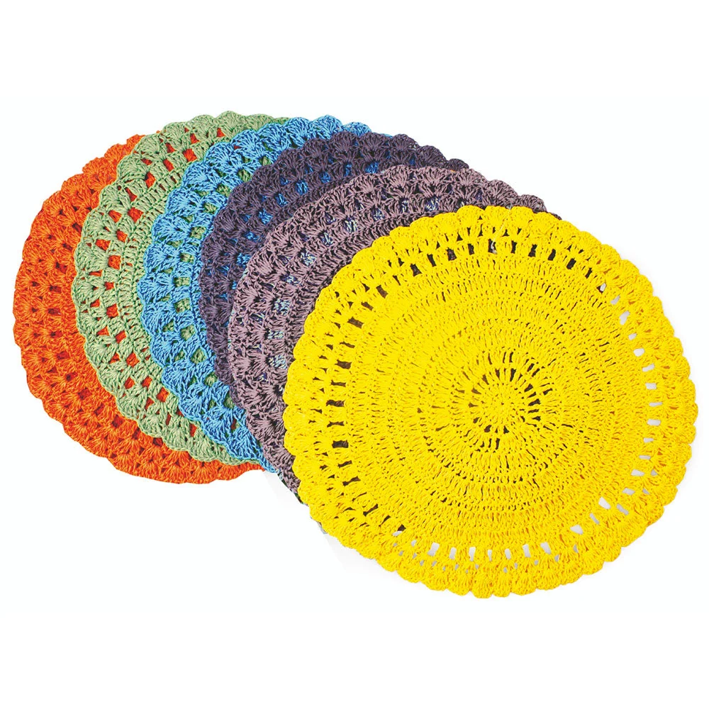 Set 6 Tovagliette Americane Tonde Tnt Villa d'Este Uncinetto Duchessa