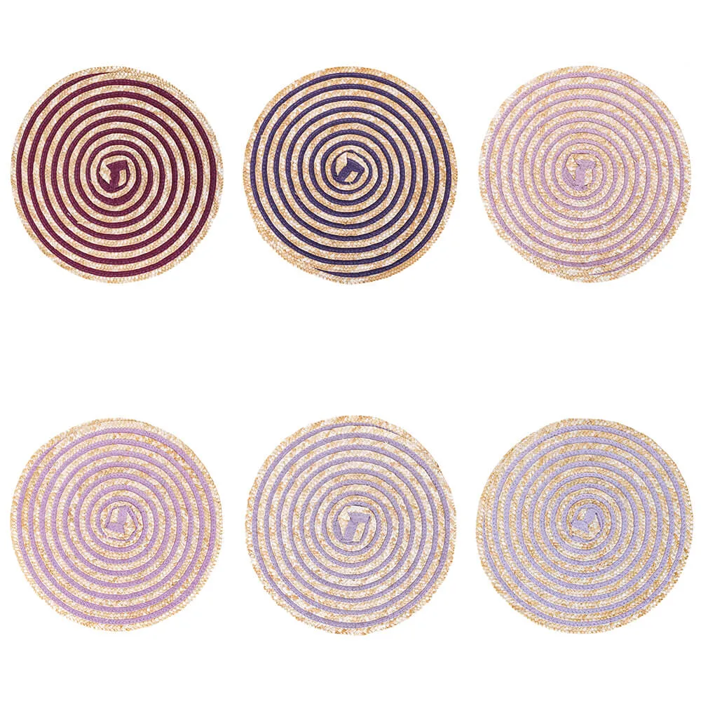 Set 6 Tovagliette Ø38 cm Paglia e Carta VdE Tivoli 1996 Spiral