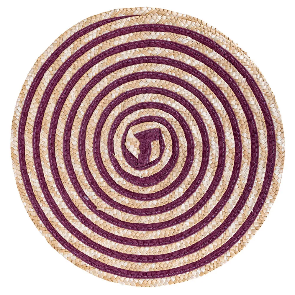 Set 6 Tovagliette Ø38 cm Paglia e Carta VdE Tivoli 1996 Spiral