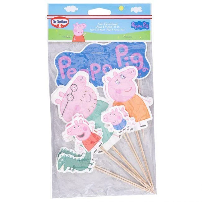 Set/12 Decorazioni per Cupcake Peppa Pig