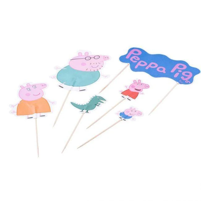 Set/12 Decorazioni per Cupcake Peppa Pig