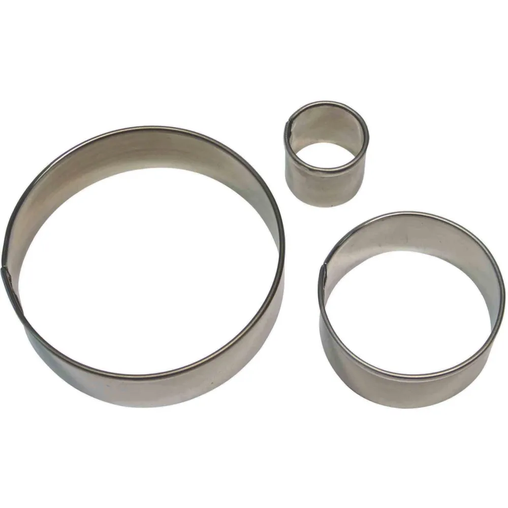 Set/3 Tagliabiscotti Rotondi Acciaio Inox