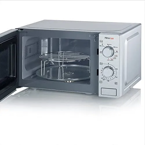 Severin MW7896 Forno Microonde con Grill 2 1, Acciaio Inox/Nero