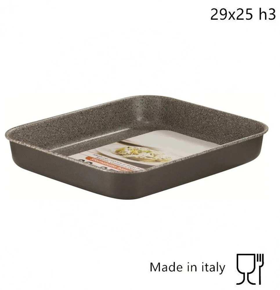 Sfornatutto Basso Teglia 29x25xh3cm Grigio Pietra Alluminio Antiaderente 036855m