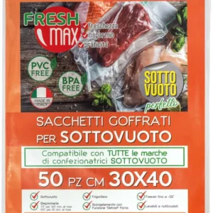 SH50SAC3040 FreshMax® Sacchetto Goffrato per sottovuoto 30x40cm - Confezione da 50 sacchetti