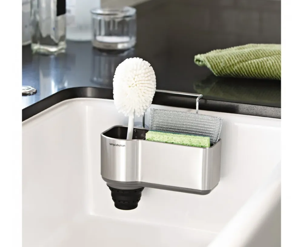 simplehuman Portautensili (da parete) 19,4 × 14,3 × 19,1 cm, acciaio inossidabile, argento