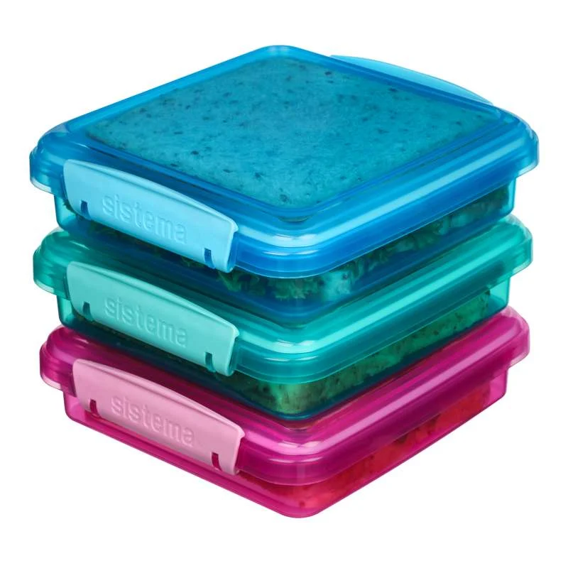 Sistema Scatola per il pranzo - Scatola per panini - 3-Pacchi - 450ml - Ass.