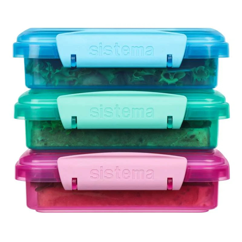 Sistema Scatola per il pranzo - Scatola per panini - 3-Pacchi - 450ml - Ass.