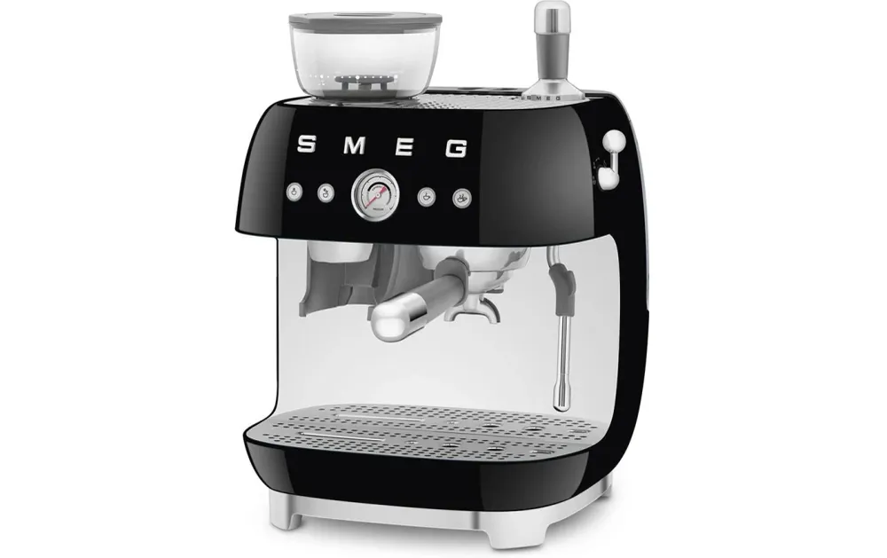 Smeg Macchina per espresso 50's Style EGF03BL (portafiltro) – 15 bar, 2,4 l, ugello per schiuma di latte, 33,4 × 44,3 × 43 cm