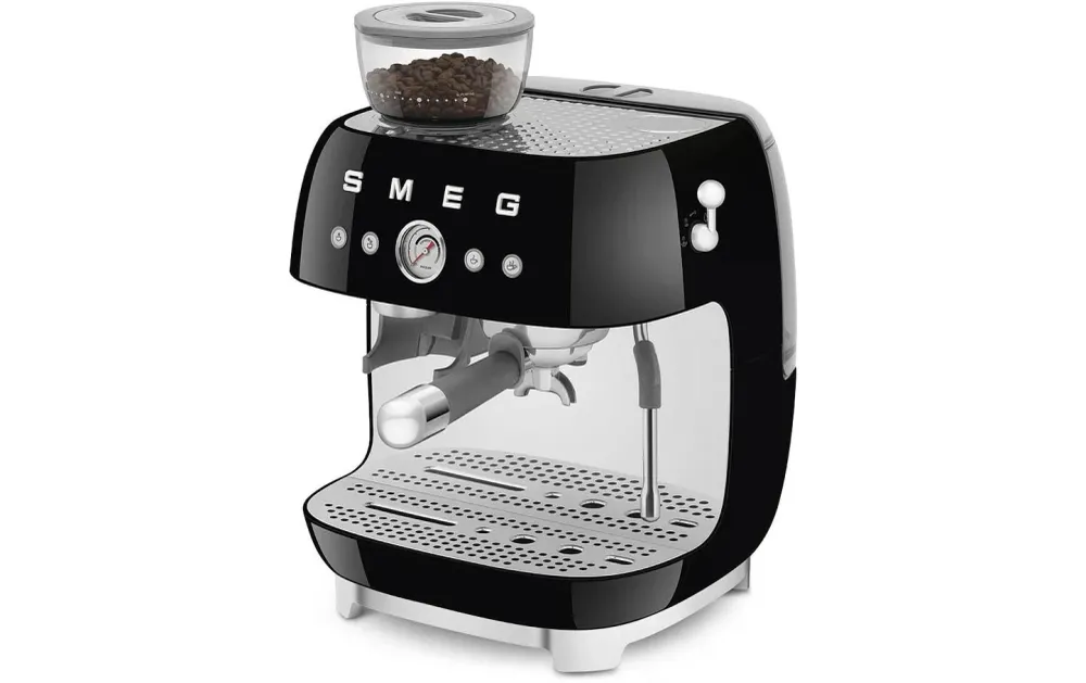 Smeg Macchina per espresso 50's Style EGF03BL (portafiltro) – 15 bar, 2,4 l, ugello per schiuma di latte, 33,4 × 44,3 × 43 cm