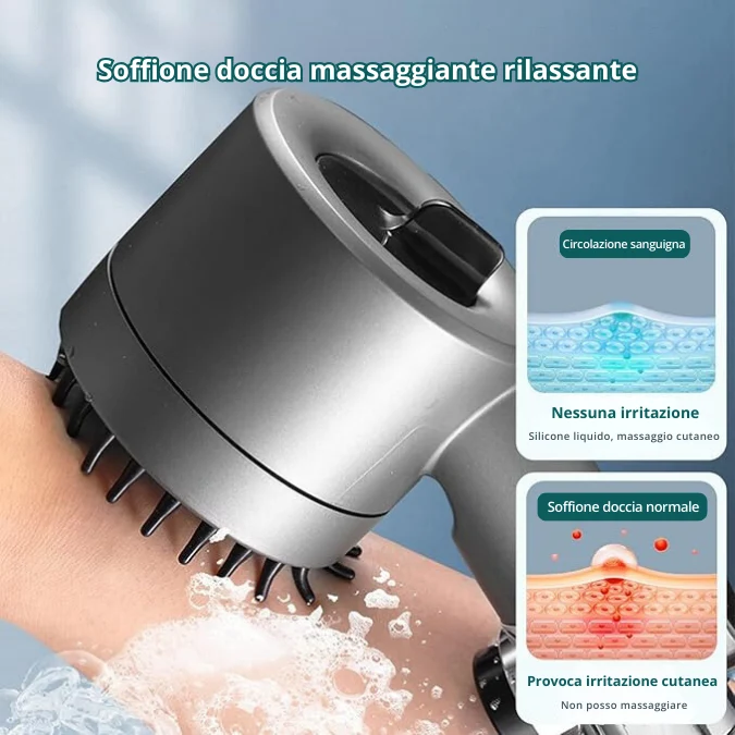 🔥 Soffione doccia 4 1 con massaggiante tedesco ad alta pressione con filtro dell'acqua.