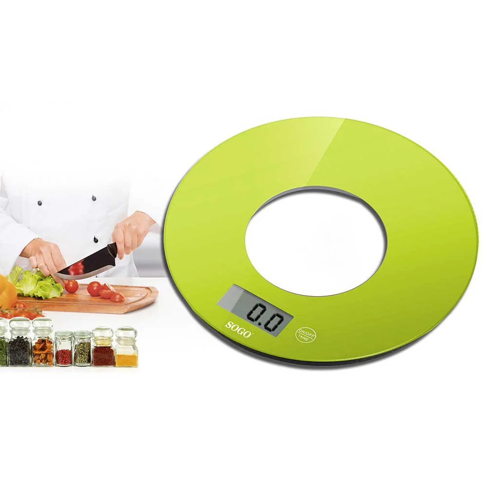 SOGO Bilancia elettronica vetro colorato verde