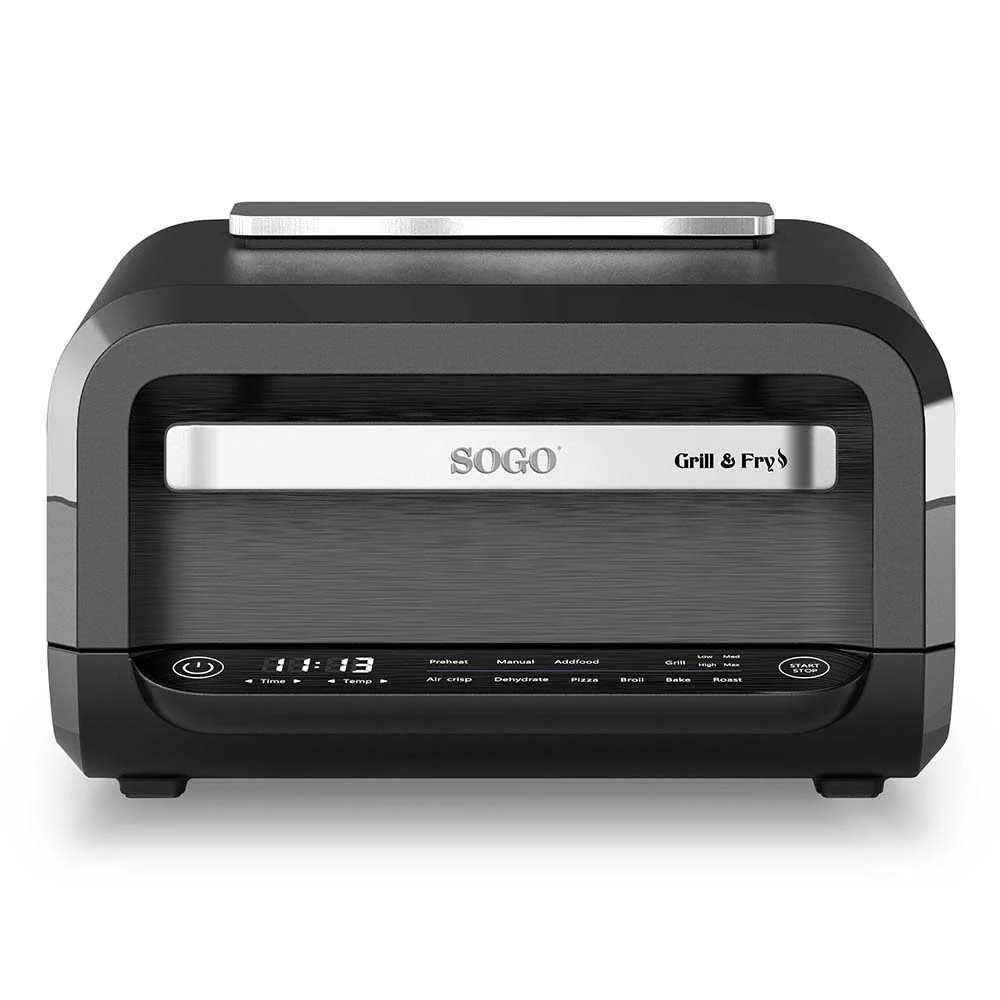 SOGO Griglia con friggitrice ad aria multifunzione 4L/ grill + friggitrice / 1700W / touch control / timer 120min
