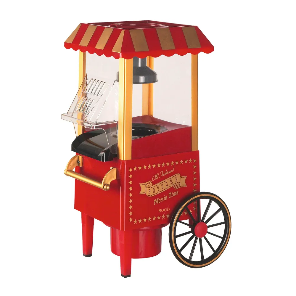 SOGO Macchina per popcorn / 1200W / senza olio / popcorn pronti 3 minuti