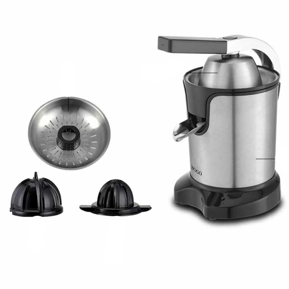 SOGO Spremiagrumi con manico pressione 2 coni / 600W / 0,55L / acciaio inox