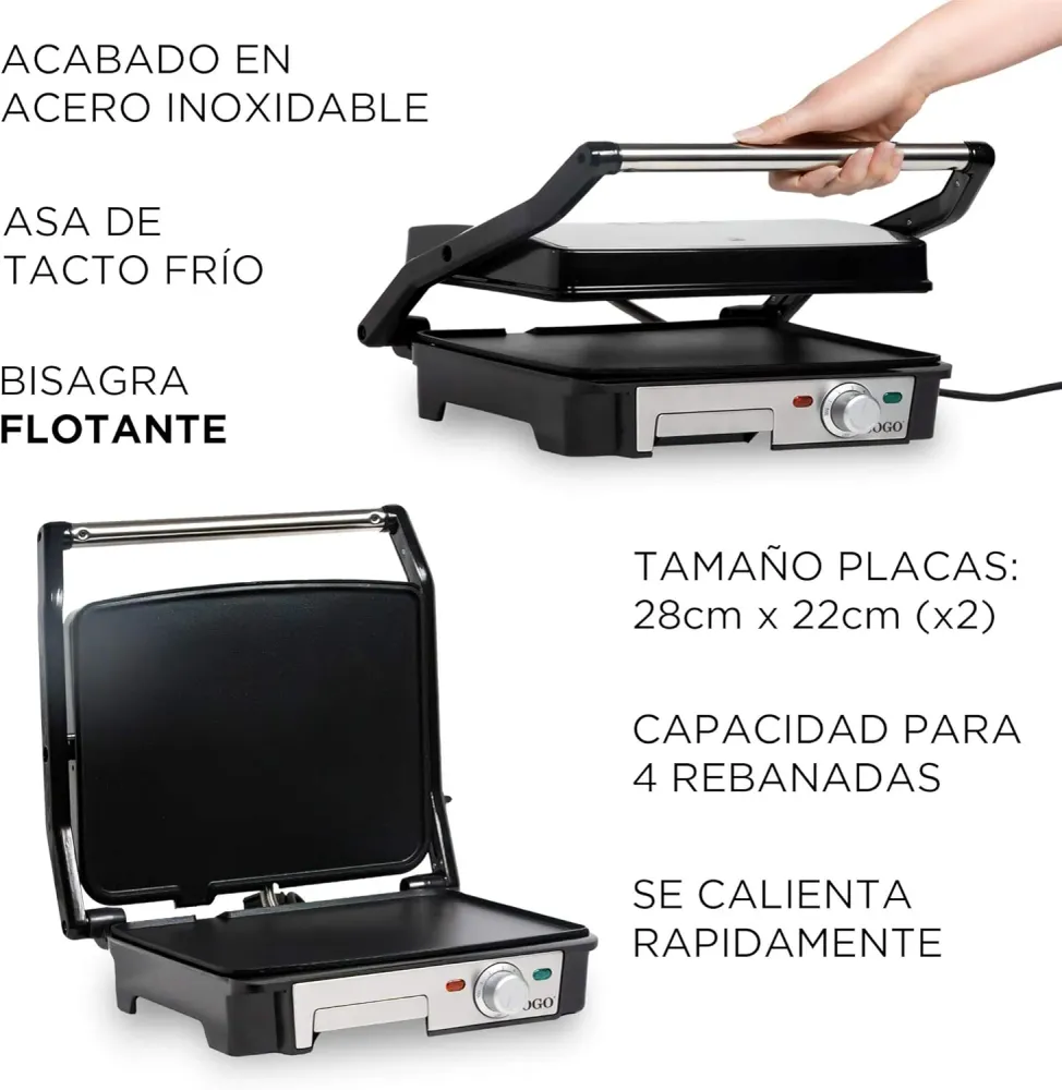 SOGO Tostapane grill 4 fette / 2000W / griglia piatta / 29*23 / 180°