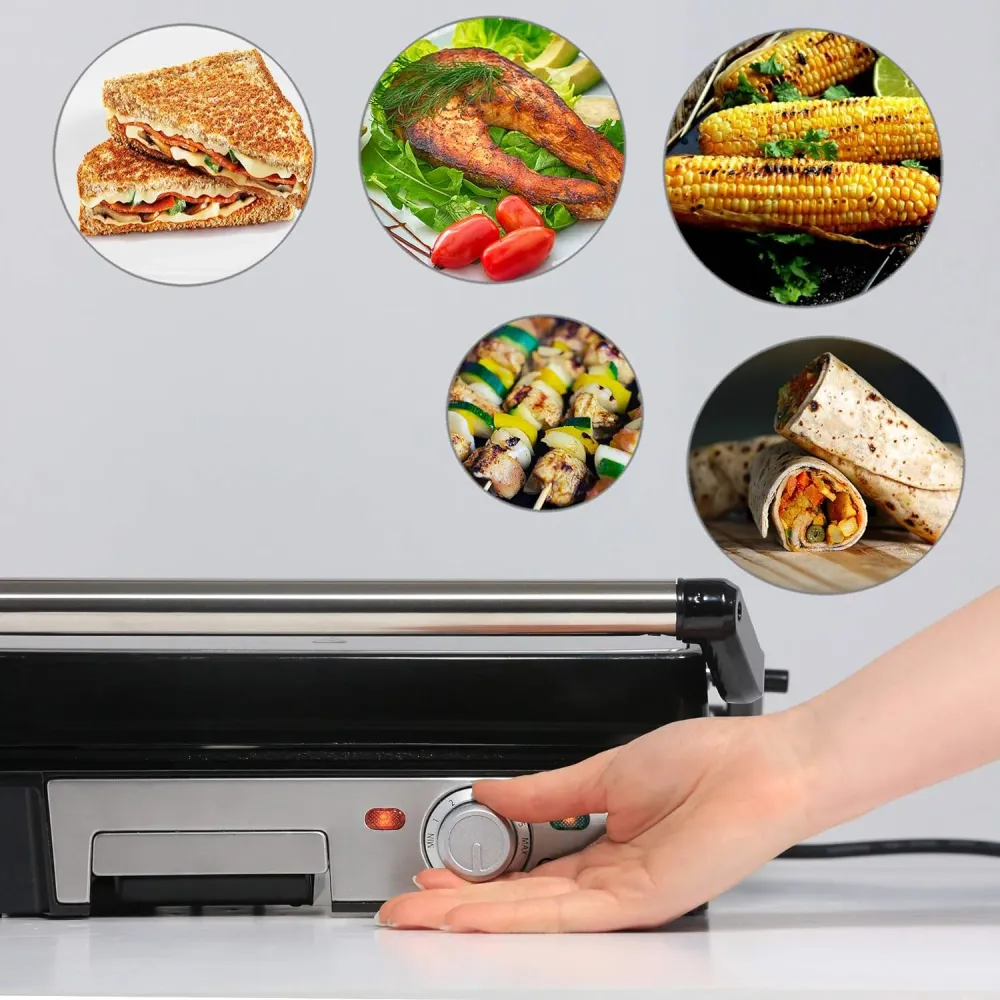 SOGO Tostapane grill 4 fette / 2000W / griglia piatta / 29*23 / 180°