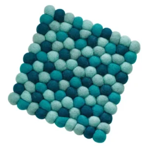 Sottobicchiere CILIO Lana Azzurro lana di pecora 21x21cm