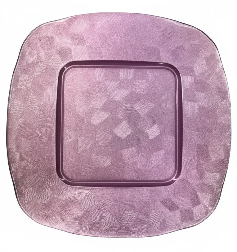 SOTTOPIATTO VETRO COLORATO ROSA 30X30CM