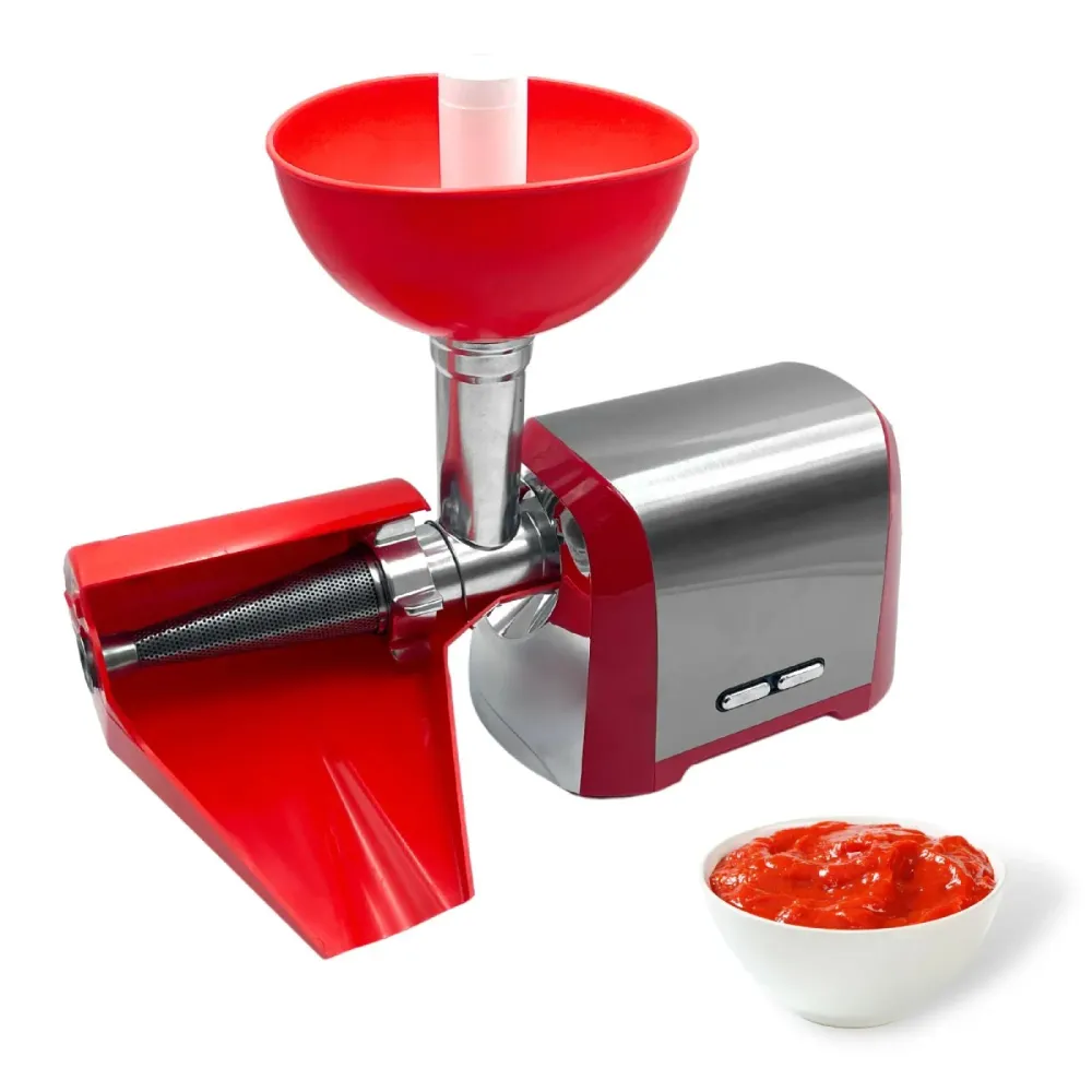 Spremipomodoro + tritacarne "Artus C25" con filtro acciaio inox, imbuto e scivolo PVC