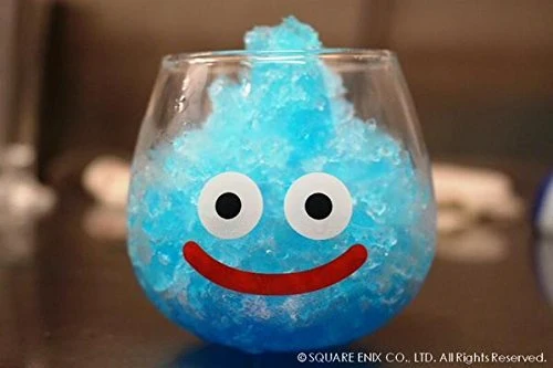 SQUARE ENIX Dragon Quest Smile Slime Fluctuating Glass 300ml Blue