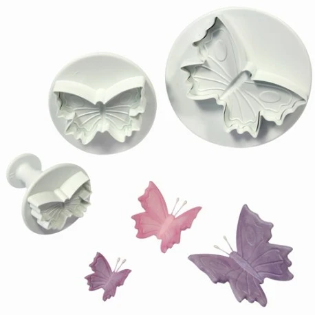 Stampo per biscotti forma di Farfalla set 3pz espulsione
