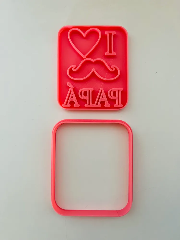 Stampo per biscotti forma di I love Papà (2 pz)