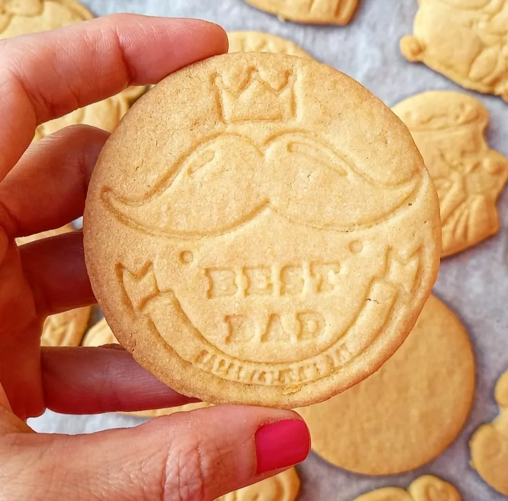Stampo per biscotti forma di Timbro Miglior Papà (Best Dad)