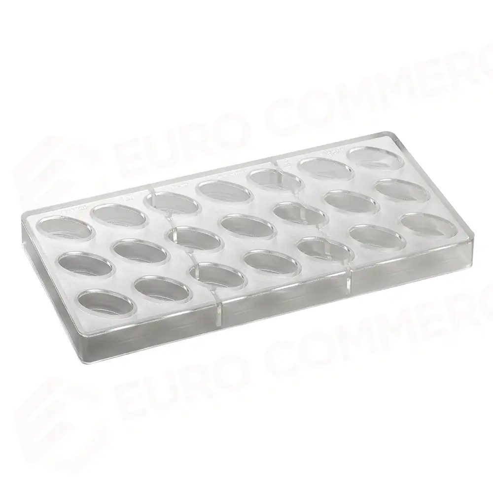 STAMPO PER PRALINE OVALI ARTISANAL MM 275X135, 21 PEZZI LINEA MM 37X21X14 H - VOL. 10 GR - PC109FR - PAVONI ITALIA
