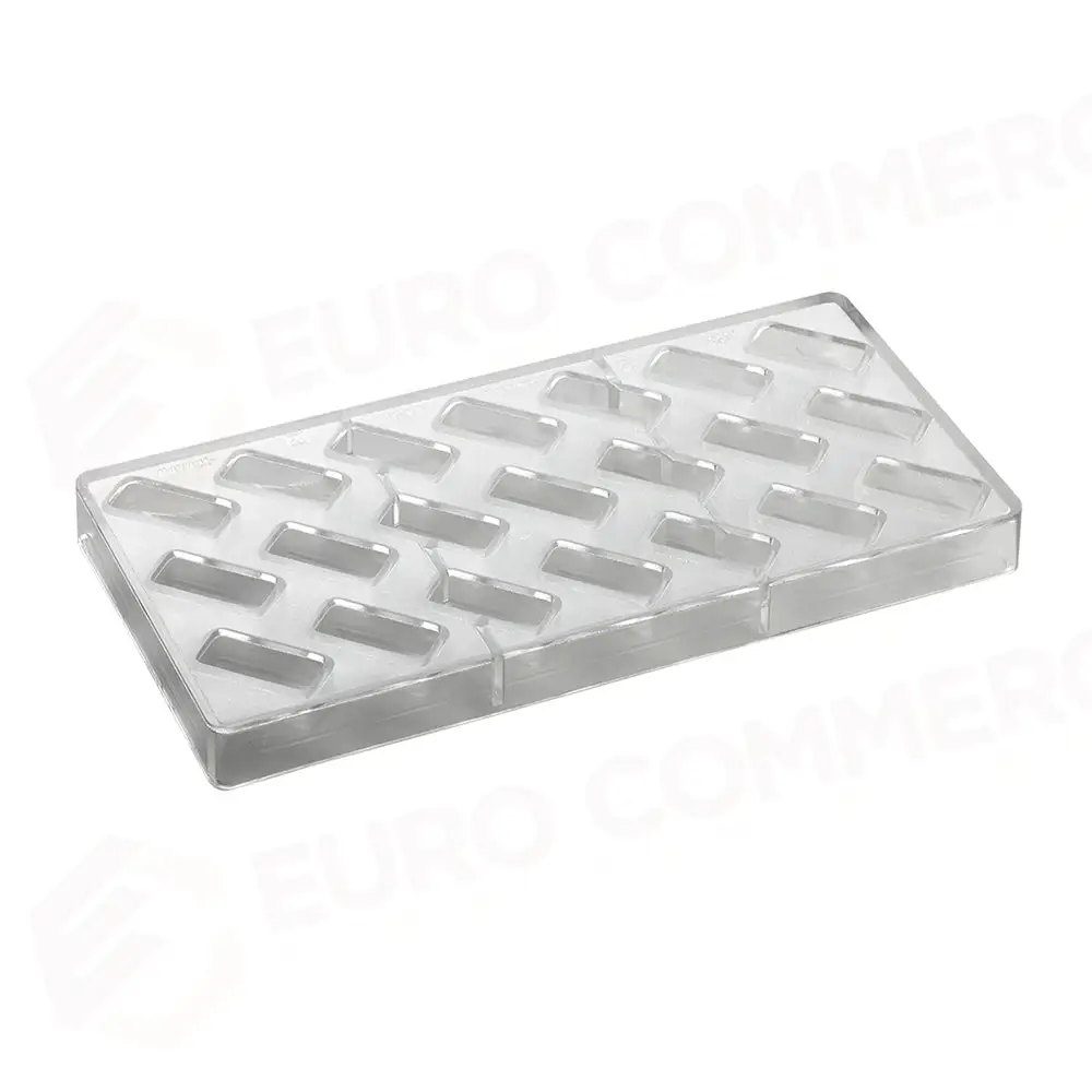 STAMPO PER PRALINE RETTANGOLARI ARTISANAL MM 275X135, 21 PEZZI FORCHETTINA MM 37X16X14 H - VOL. 10 GR - PC107FR - PAVONI I...