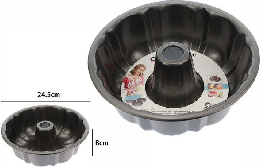 Stampo Teglia Tortiera Per Dolce Torta Ciambella Antiaderente Tondo 24,5cm 59949