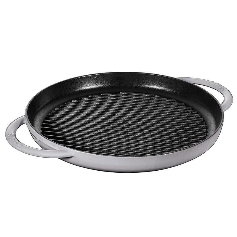 Staub Grill Bistecchiera Rotonda ghisa 30 cm Grigio