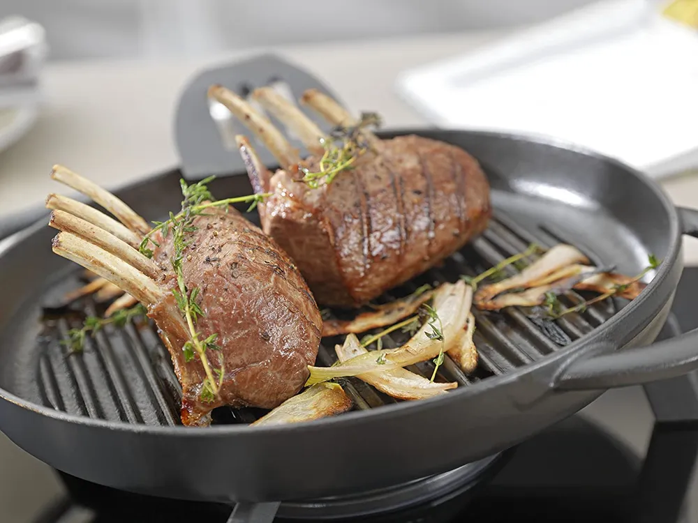 Staub Grill Bistecchiera Rotonda ghisa 30 cm Grigio
