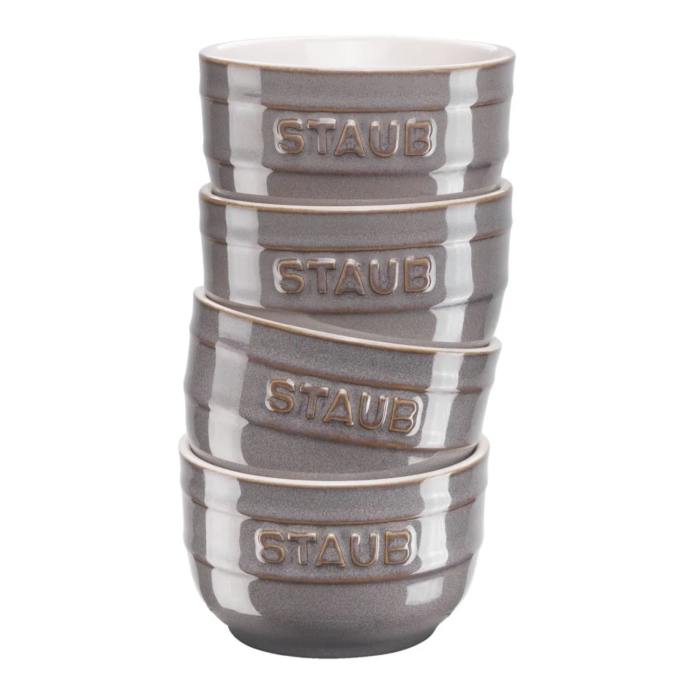 Staub Set 4 Ramekin ceramica Grigio Antico D9 cm