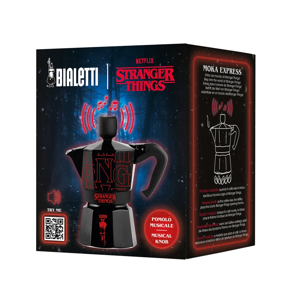Stranger Things Original Bialetti, macchina per caffè espresso con audio