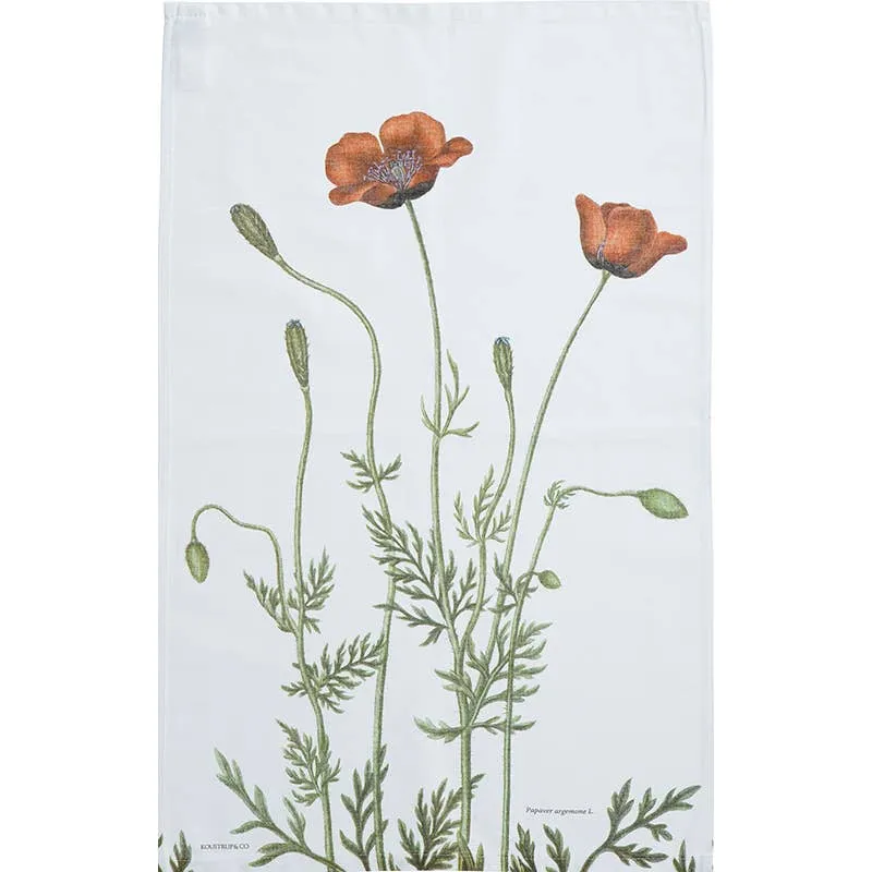 Strofinaccio Papaveri 100% cotone biologico