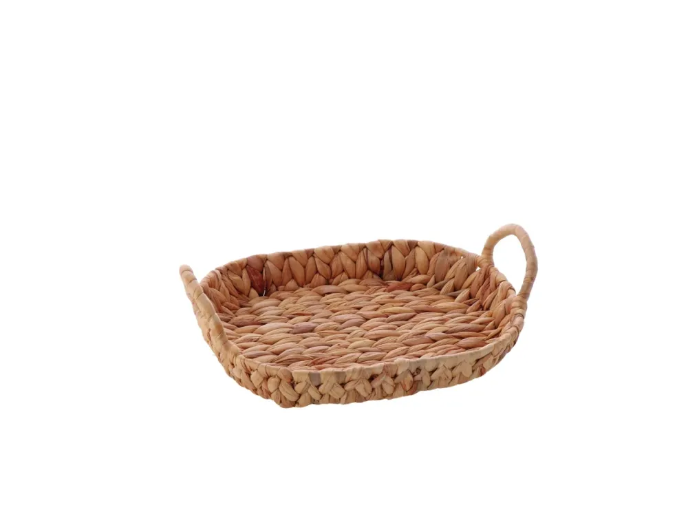 Svuotatasche jungle rattan intrecciato naturale, con maniglie forma ovale - 31x22,5x9,5cm - Star