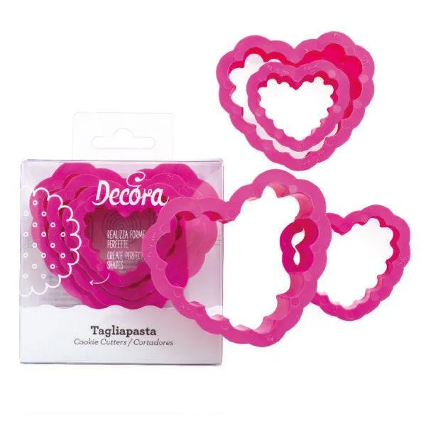 4 Tagliabiscotti forma di cuore