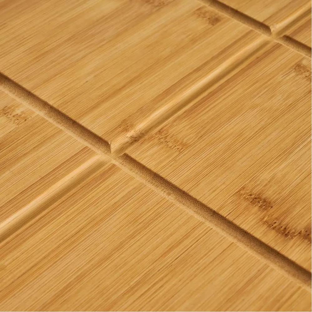 Tagliere Bambù con Guide per Taglio e Rotellina Taglia Pizza 40 x 30 cm